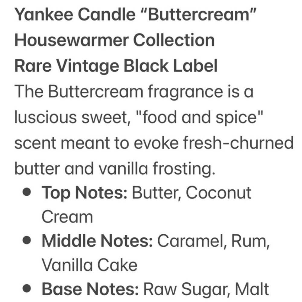 Yankee Candle Jar Buttercream Rare Vintage Black Band Cream Off White 14.5 Oz - Picture 2 of 16